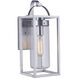 Neo 1 Light 14 inch Satin Aluminum Outdoor Wall Lantern