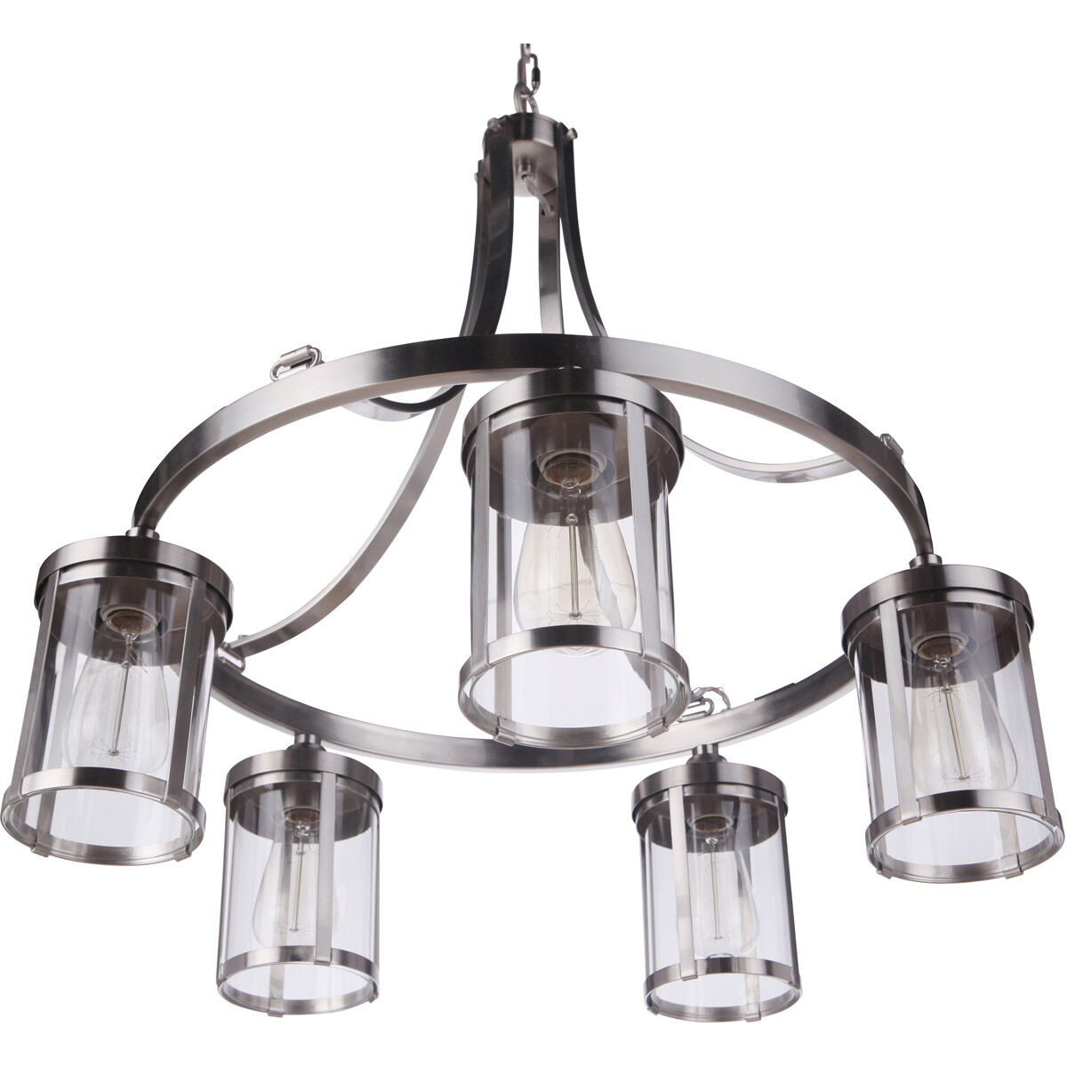 Elliot 5 Light 26.75 inch Brushed Polished Nickel Chandelier Ceiling Light