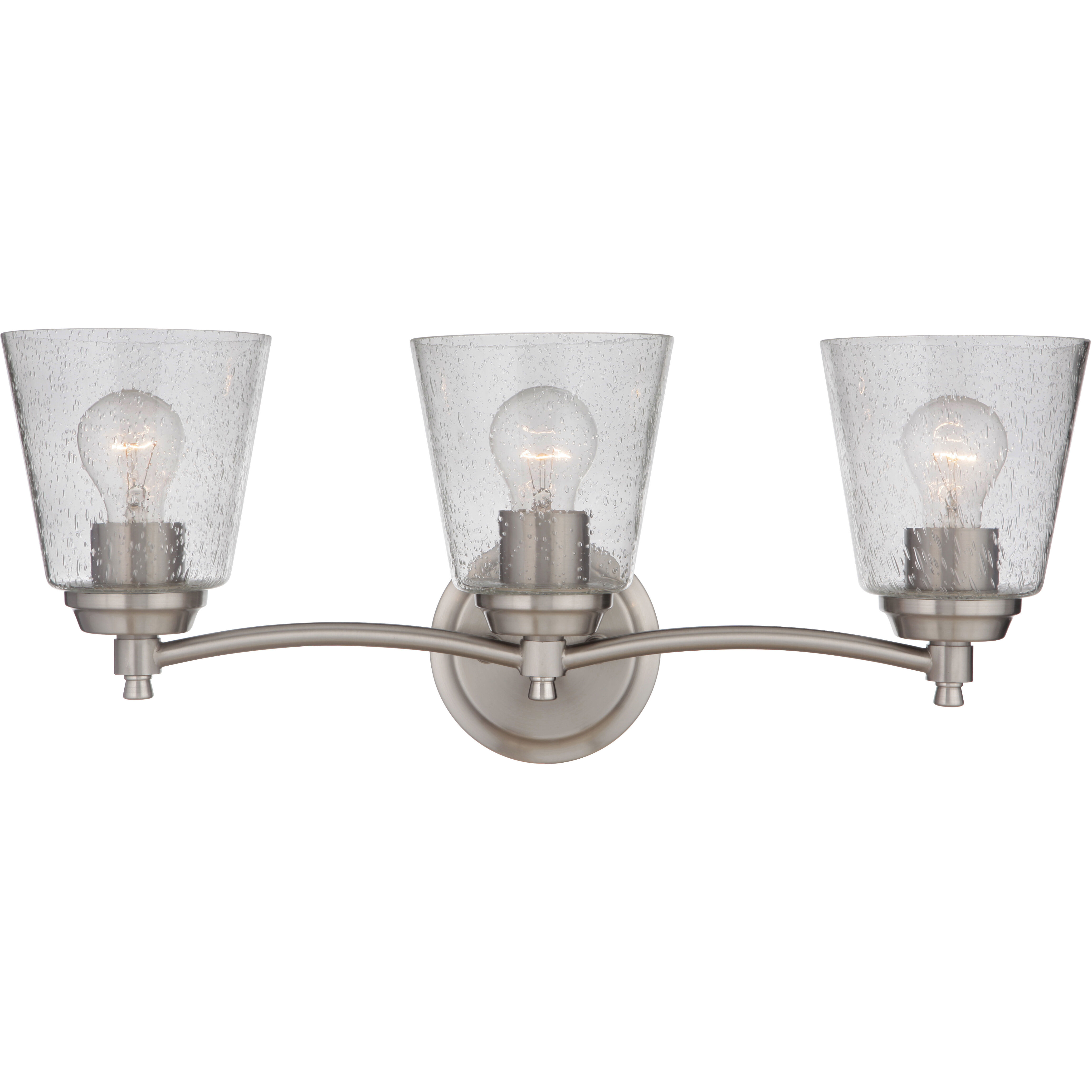 Neighborhood Tyler 3 Light 23 inch Brushed Polished Nickel Vanity Light Wall Light in Clear Seeded, Neighborhood Collection