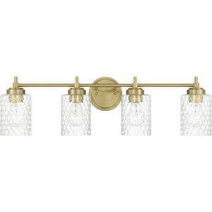 Claire 4 Light 29.63 inch Satin Brass Vanity Light Wall Light