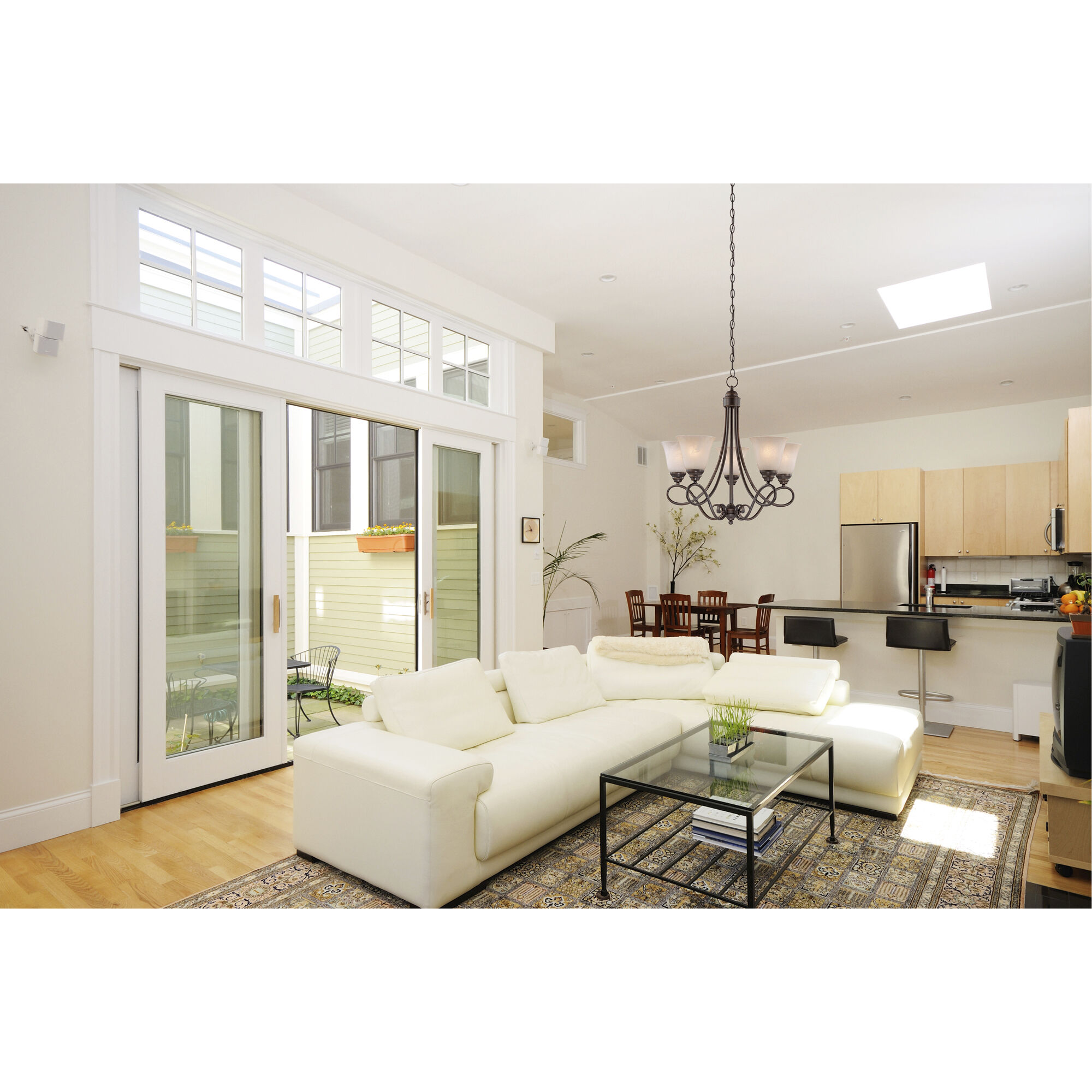 Cordova 3 Light 21 inch Satin Nickel Pendant Ceiling Light in White Glass, Jeremiah