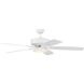 Pro Plus 112 52 inch White with White/Washed Oak Blades Contractor Ceiling Fan, Slim