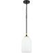 Council 1 Light 7 inch Flat Black/Satin Brass Pendant Ceiling Light