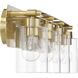 Hendrix 4 Light 30.75 inch Satin Brass Vanity Light Wall Light