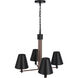 Blake 4 Light 24 inch Flat Black/Satin Brass Chandelier Ceiling Light