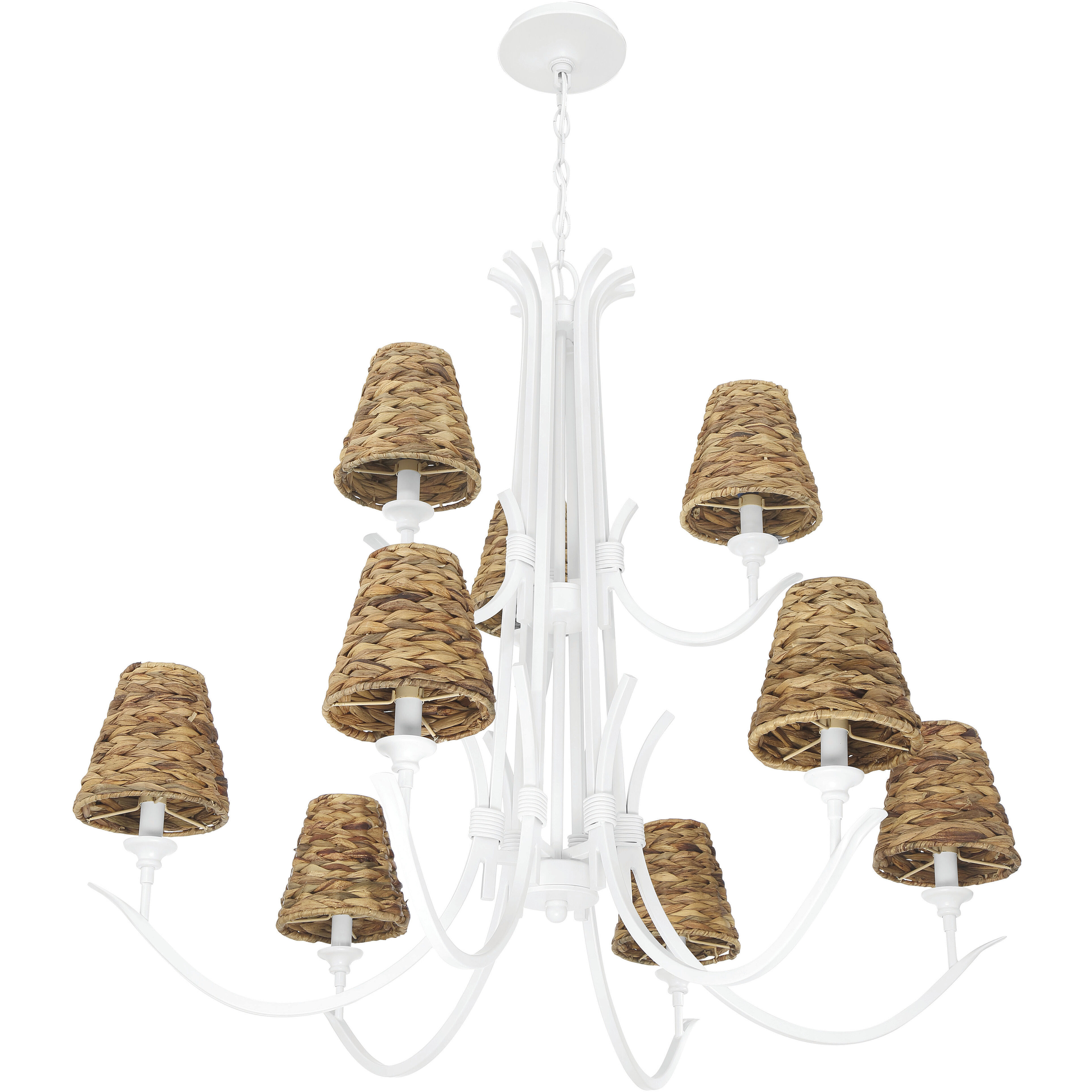 Kokomo 9 Light 36 inch Matte White Chandelier Ceiling Light