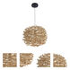 Natural 1 Light 17 inch Natural Pendant Ceiling Light, Orb