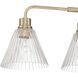 Pleated 4 Light 34 inch Premium Bronze Vanity Light Wall Light
