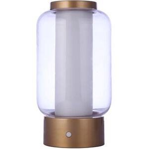Rechargable Portable 11 inch 5.00 watt Painted Satin Brass Table Lamp Portable Light, USB Port