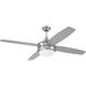Phaze II 52 inch Brushed Polished Nickel with Brushed Nickel/Greywood Blades Ceiling Fan (Blades Included), Contractor Fan