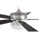 Super Pro 111 60 inch Brushed Polished Nickel with Driftwood/Grey Walnut Blades Contractor Ceiling Fan