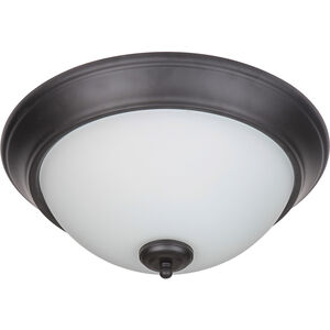 Pro Builder 2 Light 13 inch White Flushmount Ceiling Light in Flat Black, White Frosted Glass