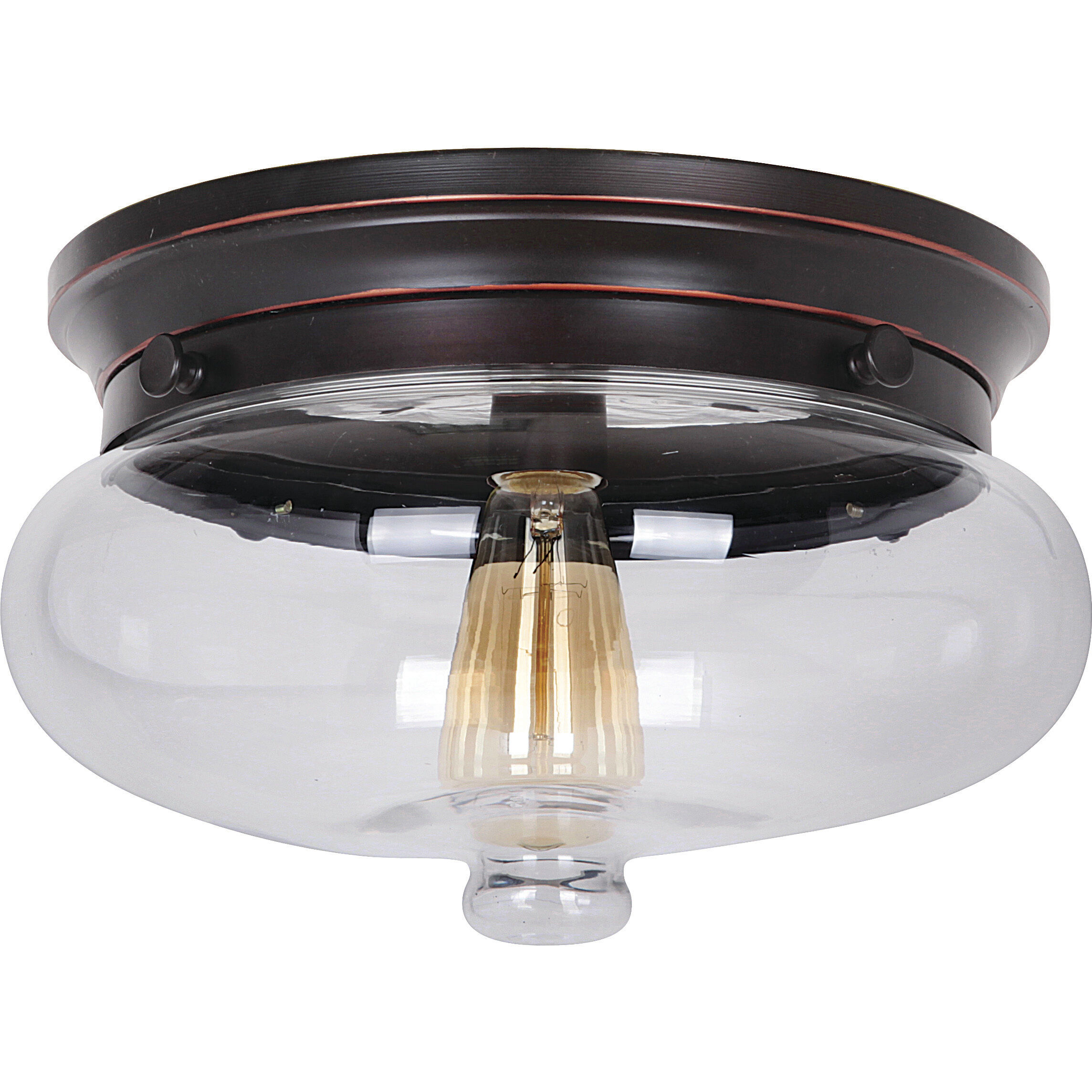 Yorktown 1 Light 13.25 inch Oiled Bronze Gilded Flushmount Ceiling Light
