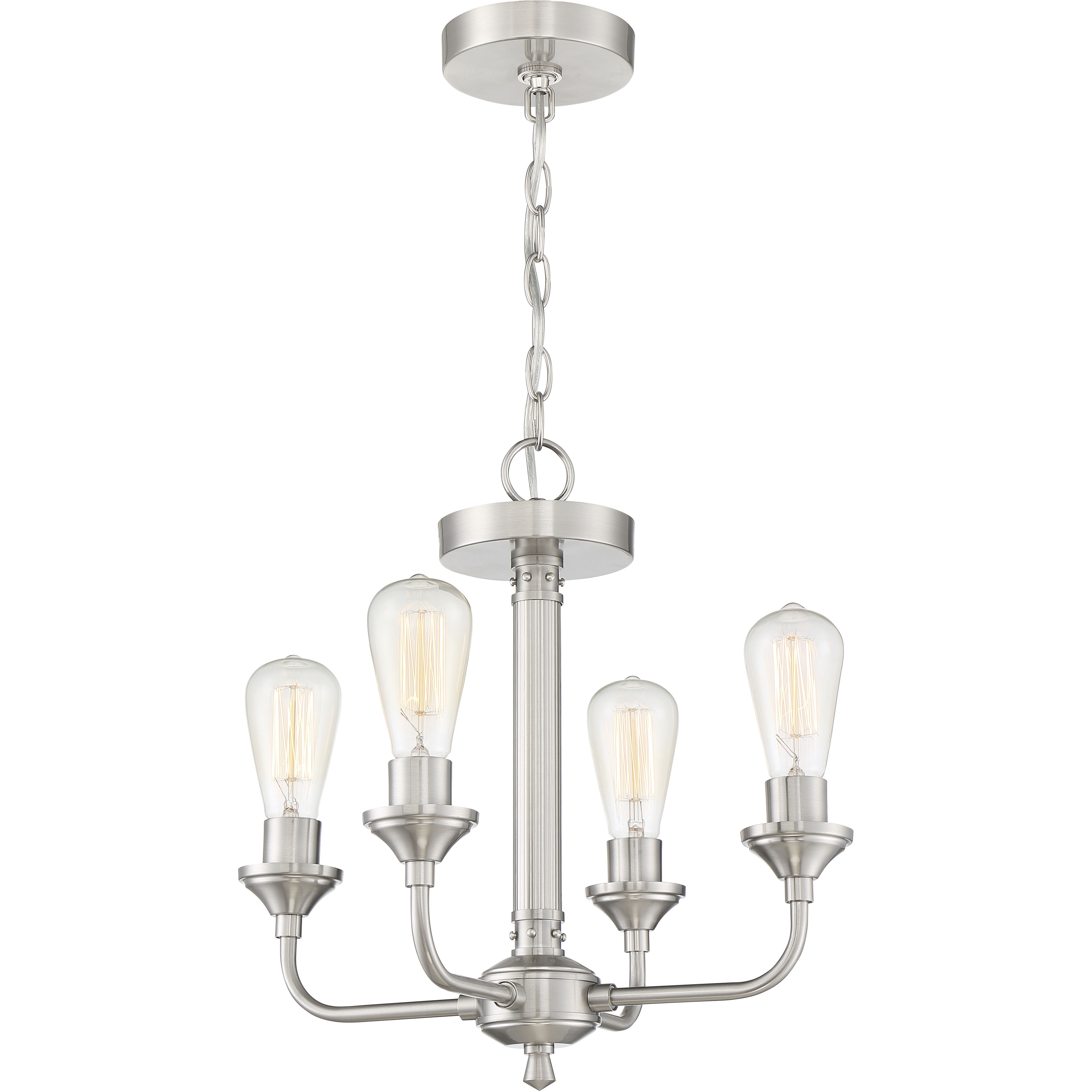 Neighborhood Bridgestone 4 Light 17 inch Brushed Polished Nickel Convertible Semi Flush Ceiling Light