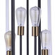 Aaron 4 Light 19 inch Flat Black/Satin Brass Pendant Ceiling Light