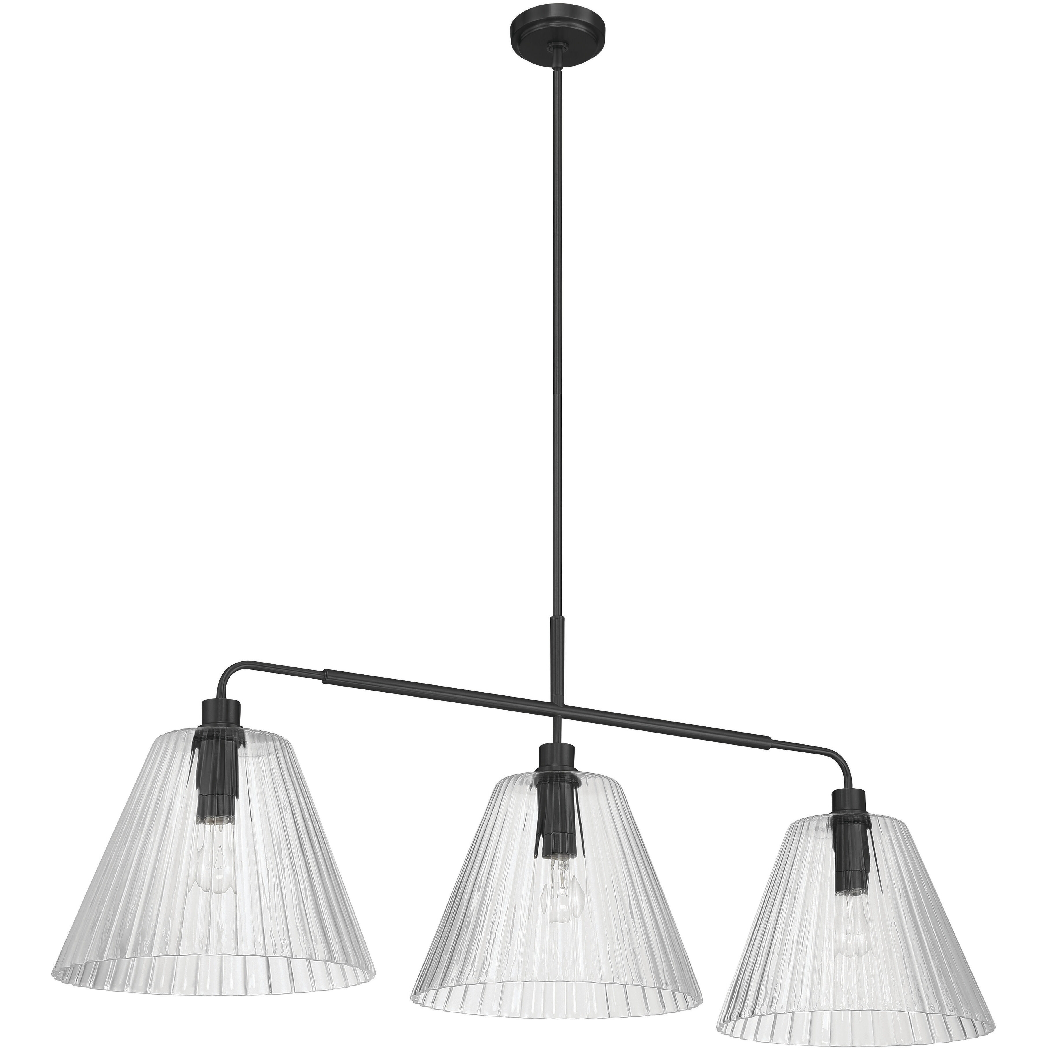 Pleated 3 Light 14.00 inch Island Light