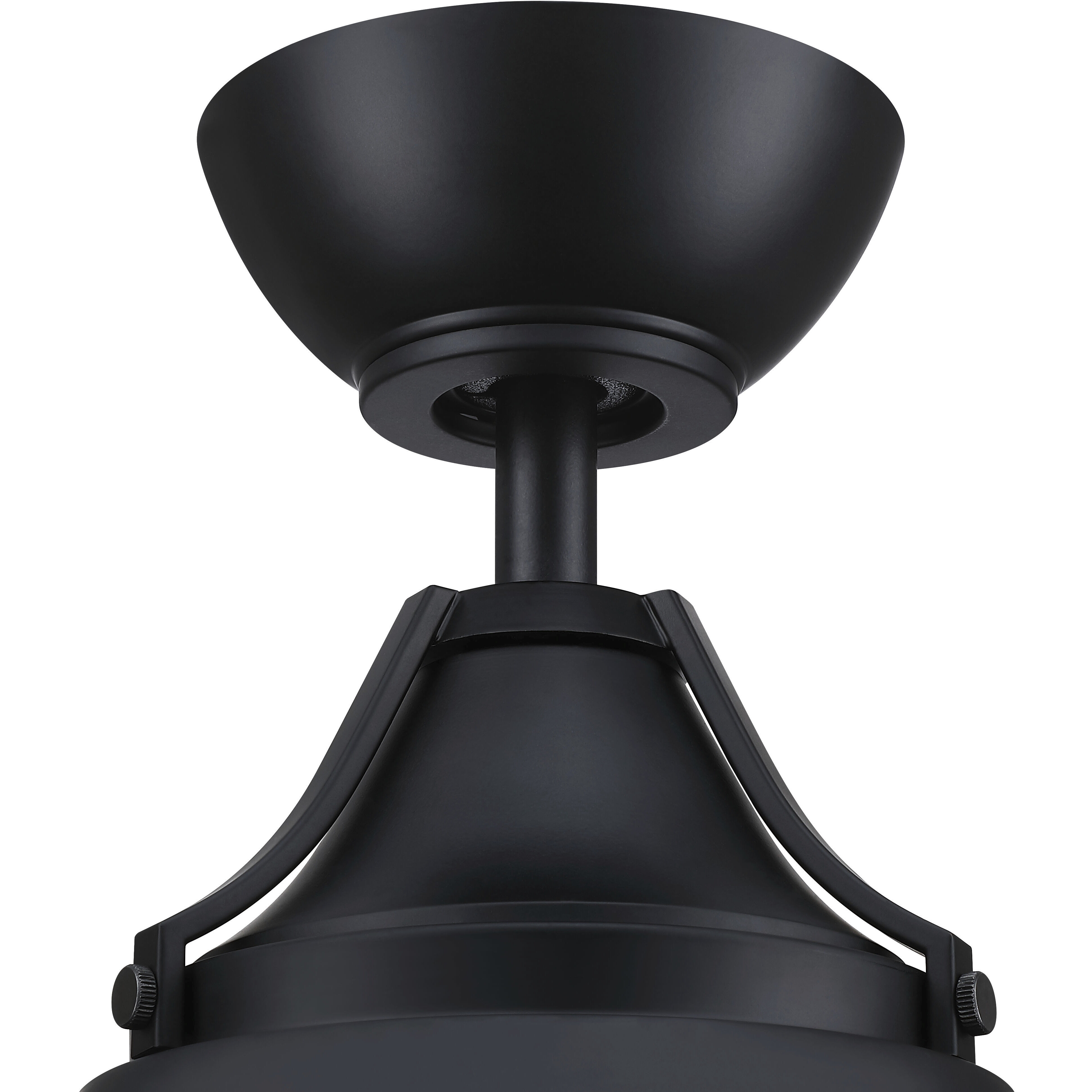 Union 42 inch Flat Black with Clear Acrylic Blades Fan, Hidden Blades