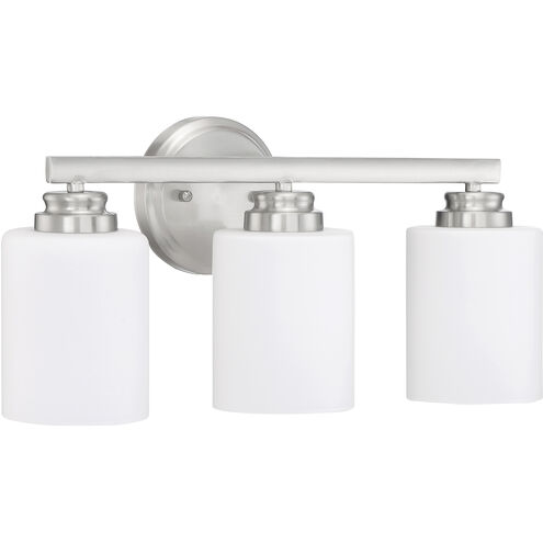 Neighborhood Bolden 3 Light 18 inch Brushed Polished Nickel Vanity Light Wall Light in White Frost Glass, Neighborhood Collection