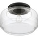 Peri 1 Light 14 inch Flat Black Flushmount Ceiling Light