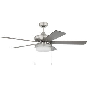 Stonegate 52 inch Brushed Polished Nickel with Silver/Walnut Blades Ceiling Fan