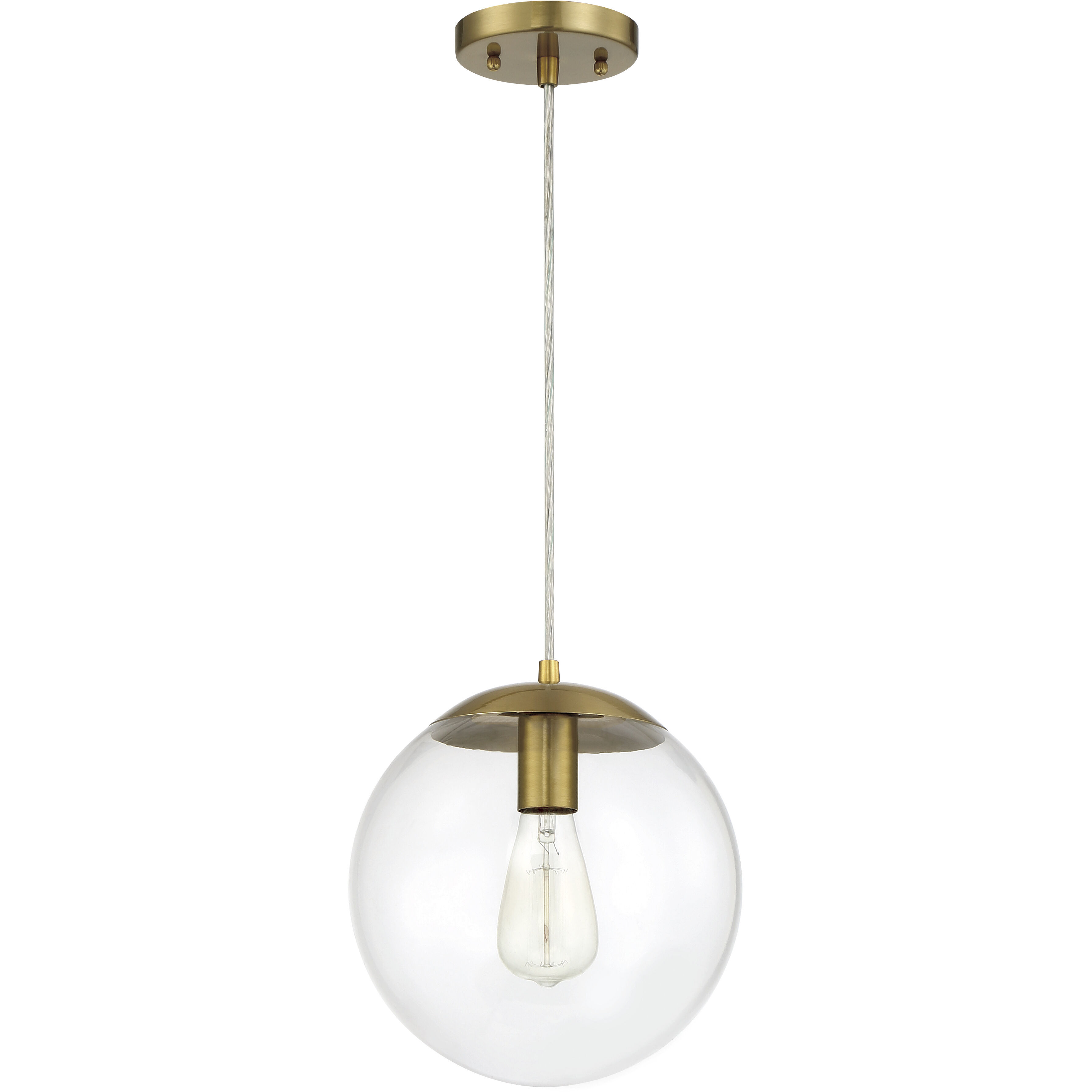 Gaze 1 Light 10 inch Flat Black Pendant Ceiling Light in Clear Glass