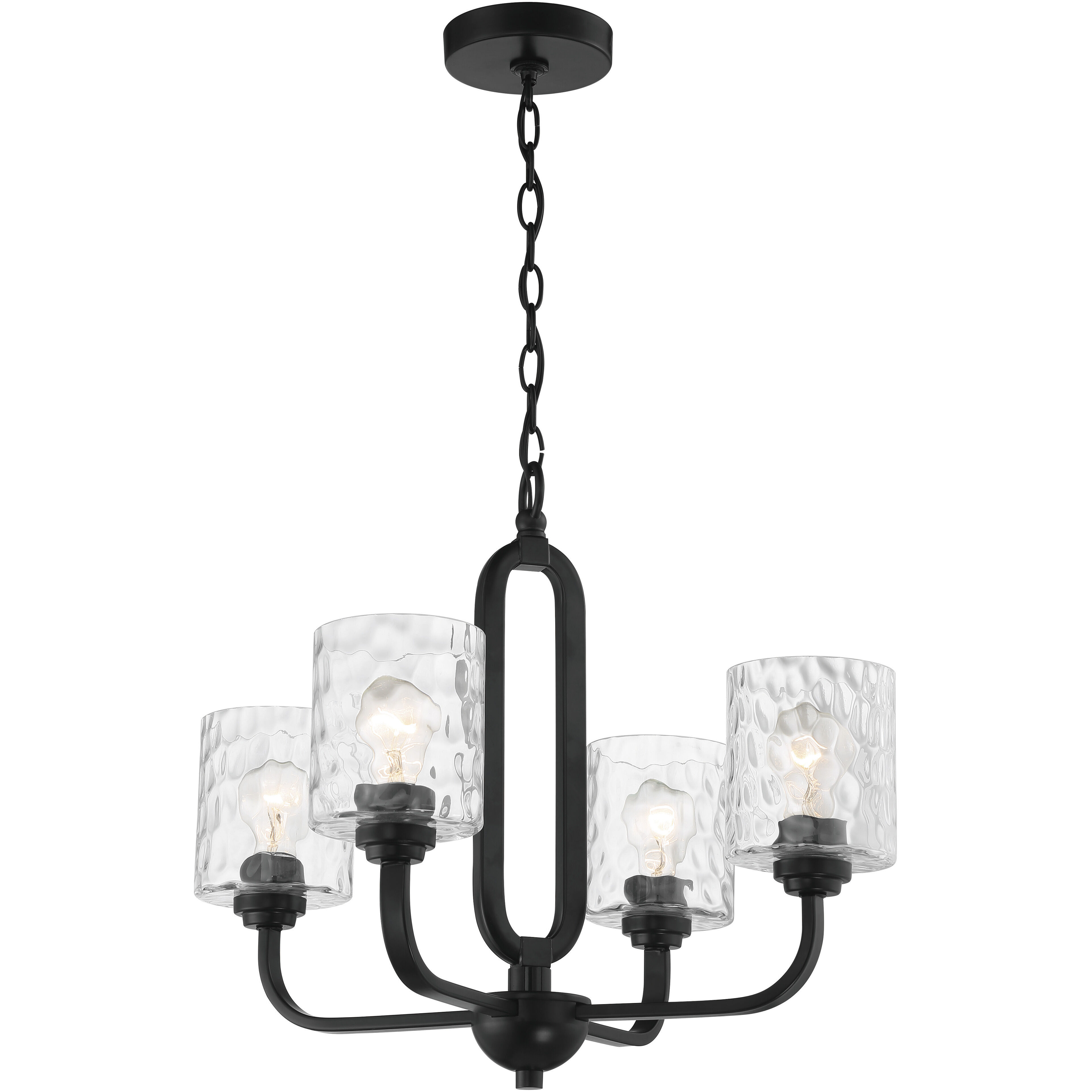 Collins 4 Light 23.75 inch Flat Black Chandelier Ceiling Light
