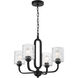 Collins 4 Light 23.75 inch Flat Black Chandelier Ceiling Light