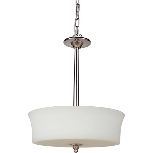 Helena 3 Light 15 inch Polished Nickel Inverted Pendant Ceiling Light, Jeremiah