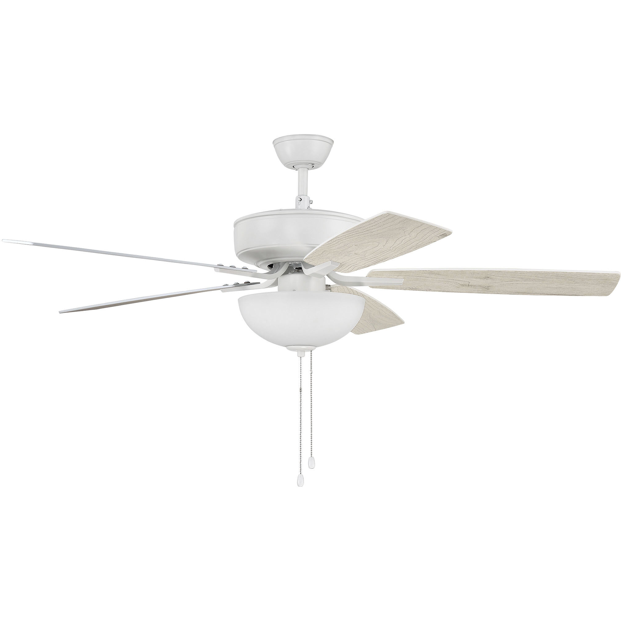 Pro Plus 211 52 inch White with White/Washed Oak Blades Contractor Ceiling Fan in White/Whitewashed Oak