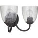 Neighborhood Serene 2 Light 14 inch Espresso Vanity Light Wall Light in Clear Seeded, Neighborhood Collection