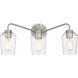 Shayna 3 Light 22 inch Brushed Polished Nickel Vanity Light Wall Light