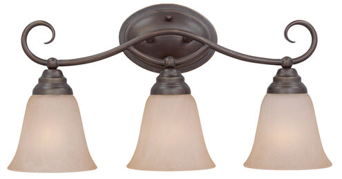 Cordova 3 Light 21 inch Old Bronze Vanity Light Wall Light in Painted Alabaster