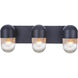 Pill 3 Light 22.5 inch Flat Black Vanity Light Wall Light