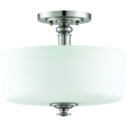 Neighborhood Dardyn 3 Light 13 inch Brushed Polished Nickel Convertible Semi Flush Ceiling Light in White Frosted Glass, Convertible to Pendant
