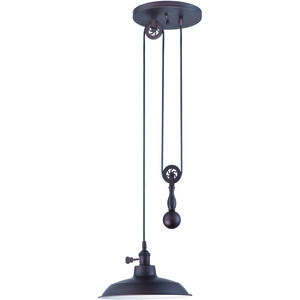 Jeremiah 1 Light 12 inch Aged Bronze Brushed Pulley Pendant Ceiling Light