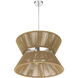 Serena 6 Light 24.13 inch Chrome/Walnut Pendant Ceiling Light in Chrome and Walnut