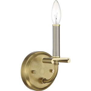 Stanza 1 Light 5 inch Brushed Polished Nickel / Satin Brass Wall Sconce Wall Light
