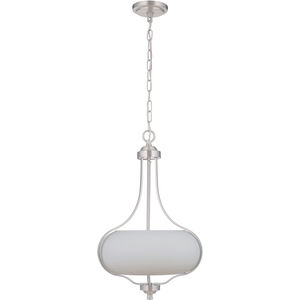 Neighborhood Serene 2 Light 15 inch Brushed Polished Nickel Pendant Ceiling Light in White Frost Glass, Neighborhood Collection