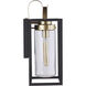 Neo 1 Light 17 inch Midnight / Satin Brass Outdoor Wall Lantern