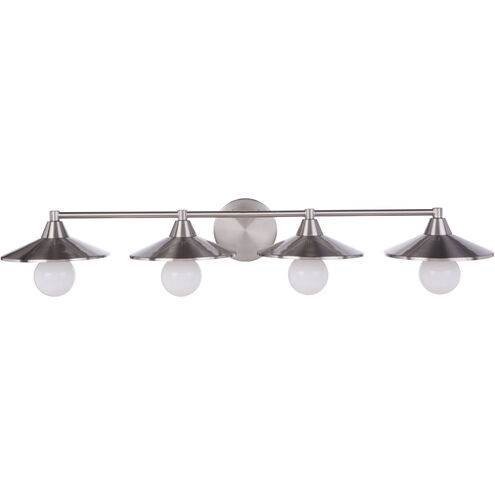 Isaac 4 Light 37 inch Brushed Polished Nickel Vanity Light Wall Light