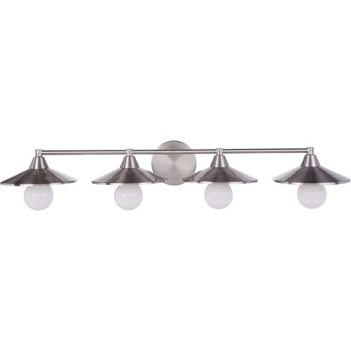 Isaac 4 Light 36.5 inch Brushed Polished Nickel Vanity Light Wall Light