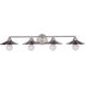 Isaac 4 Light 37 inch Brushed Polished Nickel Vanity Light Wall Light