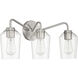 Shayna 3 Light 22 inch Brushed Polished Nickel Vanity Light Wall Light