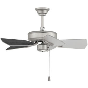 Piccolo 30 inch Brushed Satin Nickel with Brushed Nickel/Greywood Blades Ceiling Fan, Blades Included