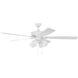 Super Pro 114 60 inch White with White/Washed Oak Blades Contractor Ceiling Fan