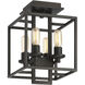 Cubic 4 Light 11 inch Aged Bronze Brushed Semi Flush Ceiling Light