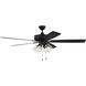 Super Pro 104 60 inch Flat Black with Flat Black/Greywood Blades Contractor Ceiling Fan