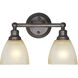 Bradley 2 Light 14.5 inch Bronze Vanity Light Wall Light in Light Tea-Stained Glass