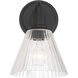 Pleated 1 Light 7.13 inch Flat Black Wall Sconce Wall Light