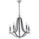Esme 5 Light 25 inch Flat Black and Matte White Chandelier Ceiling Light